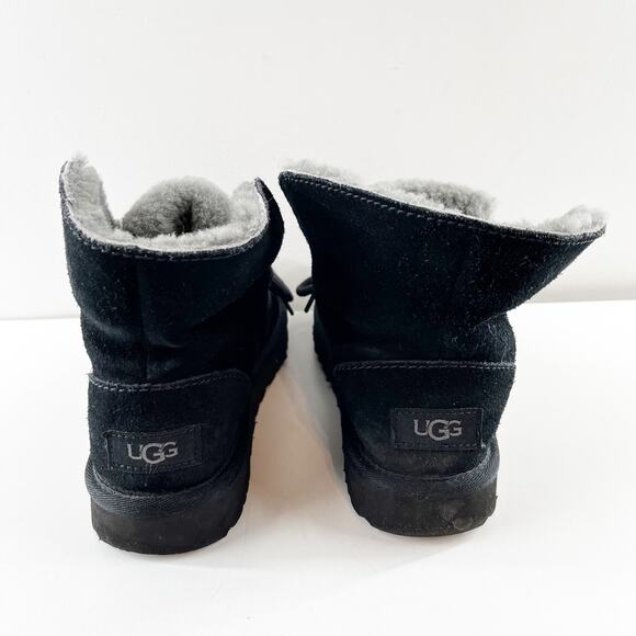 Ugg Diara Foldover Sherpa Ankle Boots Booties Black 7 - Picture 4 of 6